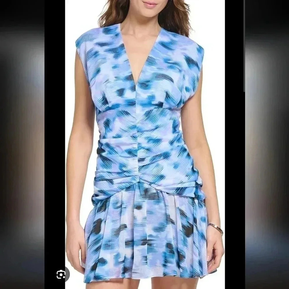 DKNY Womens V neck dress m130